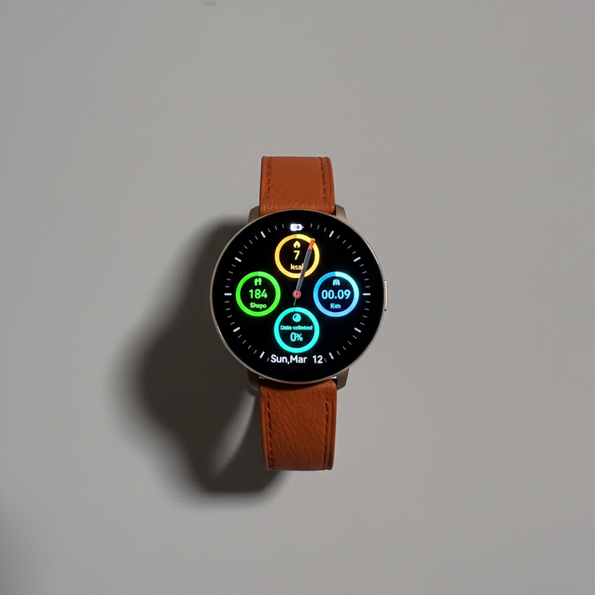 Watch2Care Vital Smartwatch (Rose Gold Case) - Orange Leather Strap