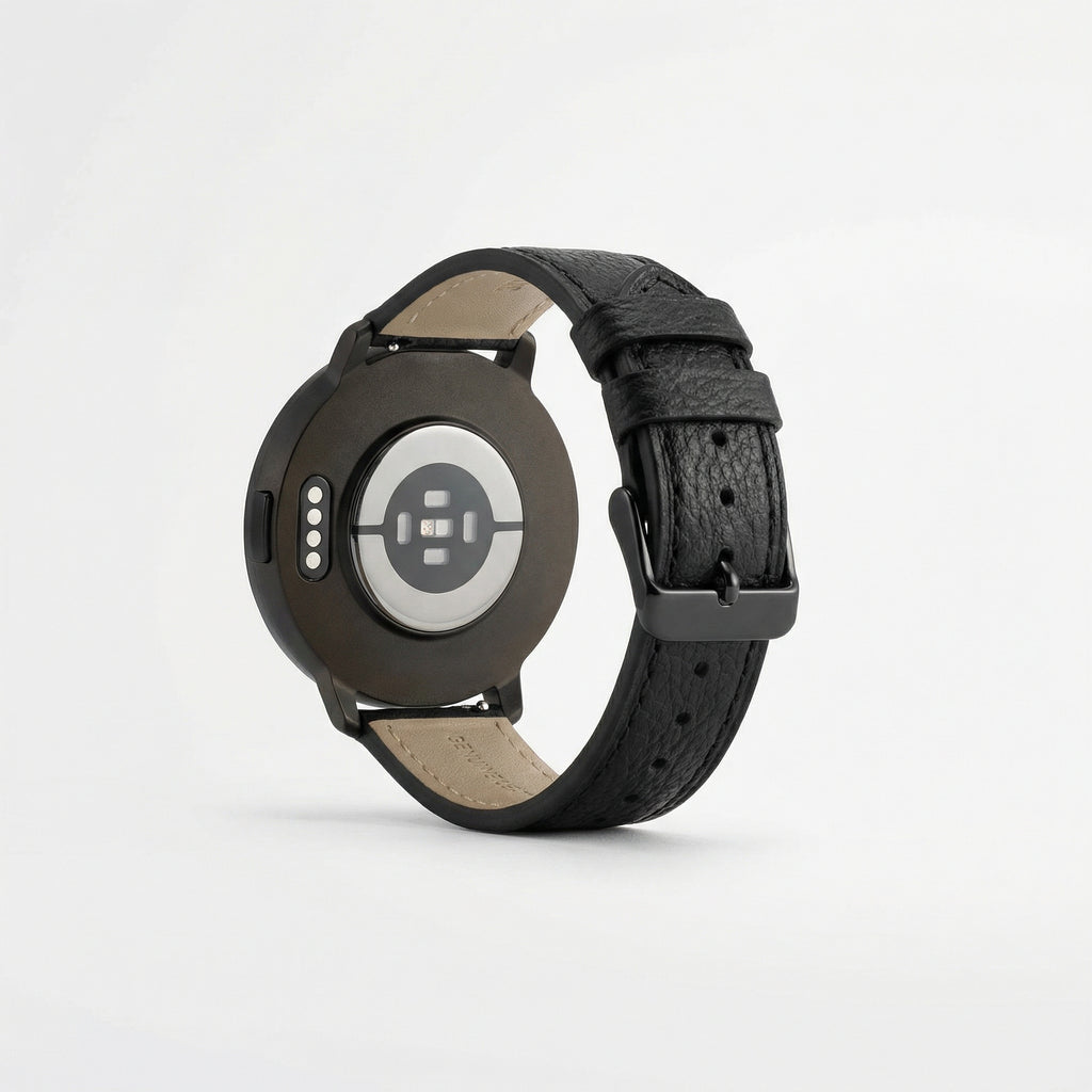 Watch2Care Vital Smartwatch (Black Case) - Black Leather Strap