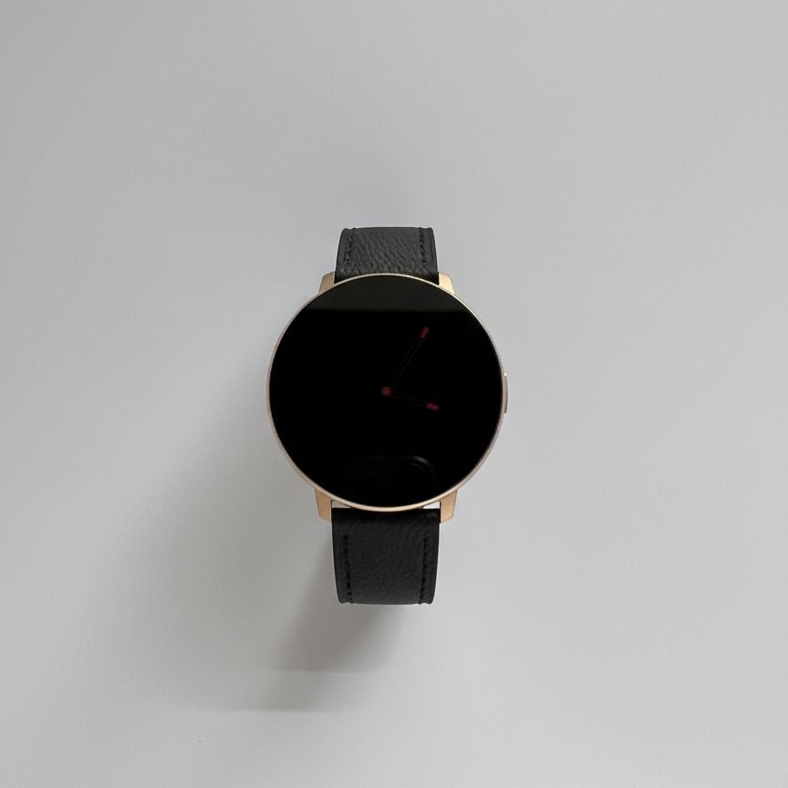 Watch2Care Vital Smartwatch (Rose Gold Case) - Black Leather Strap