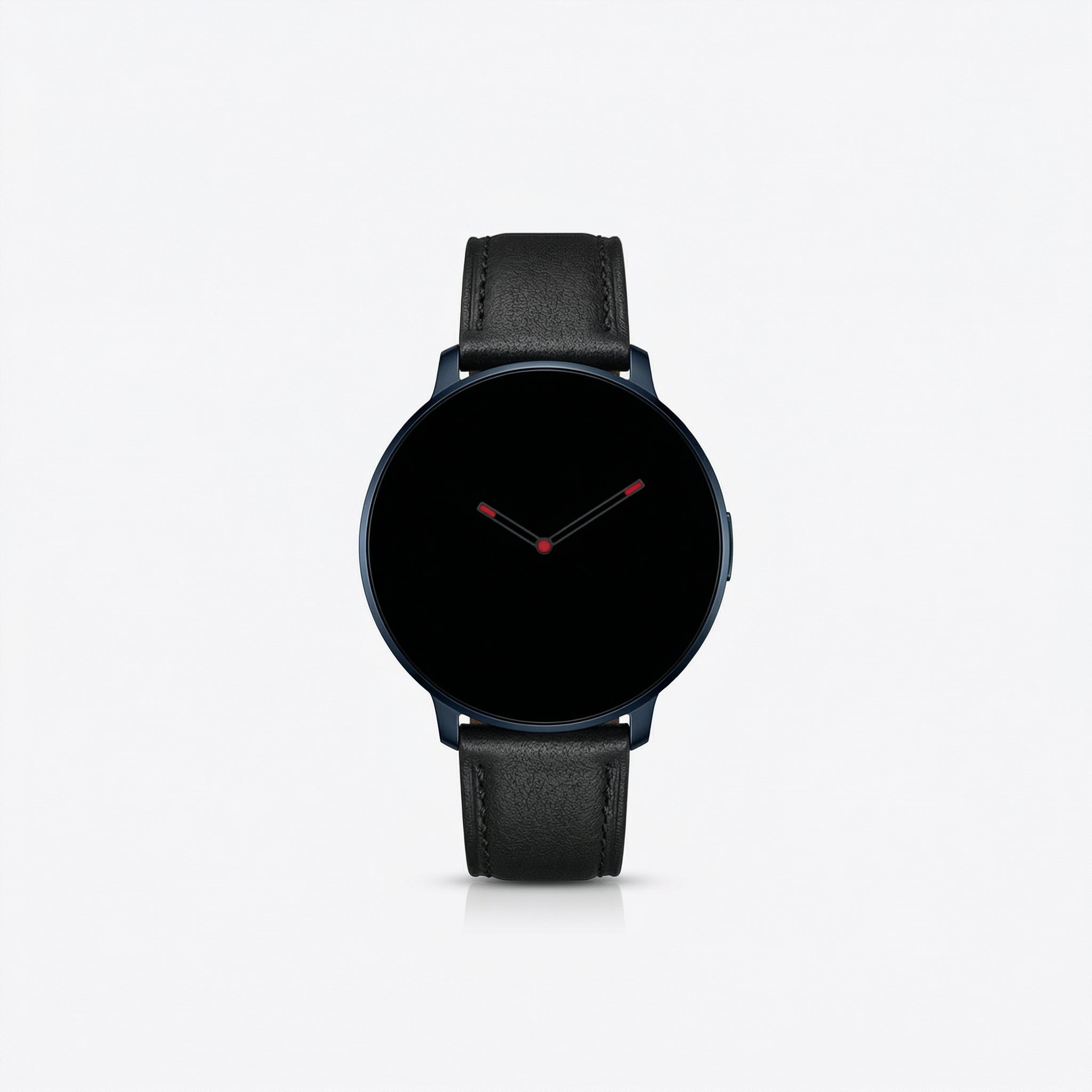 Watch2Care Vital Smartwatch (Navy Blue Case) - Black Leather Strap