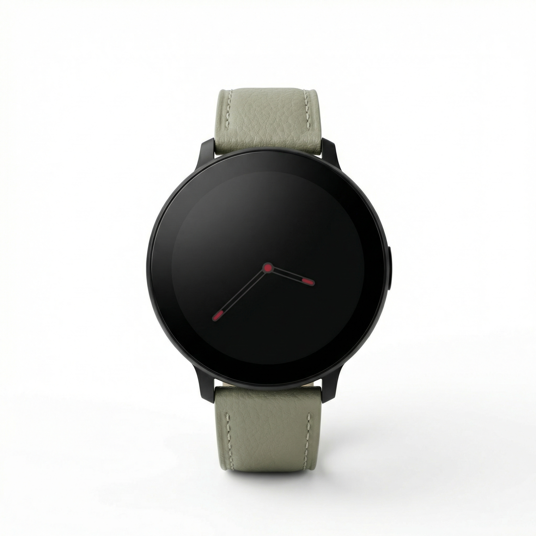 Watch2Care Vital Smartwatch (Black Case) - Light Beige Leather Strap