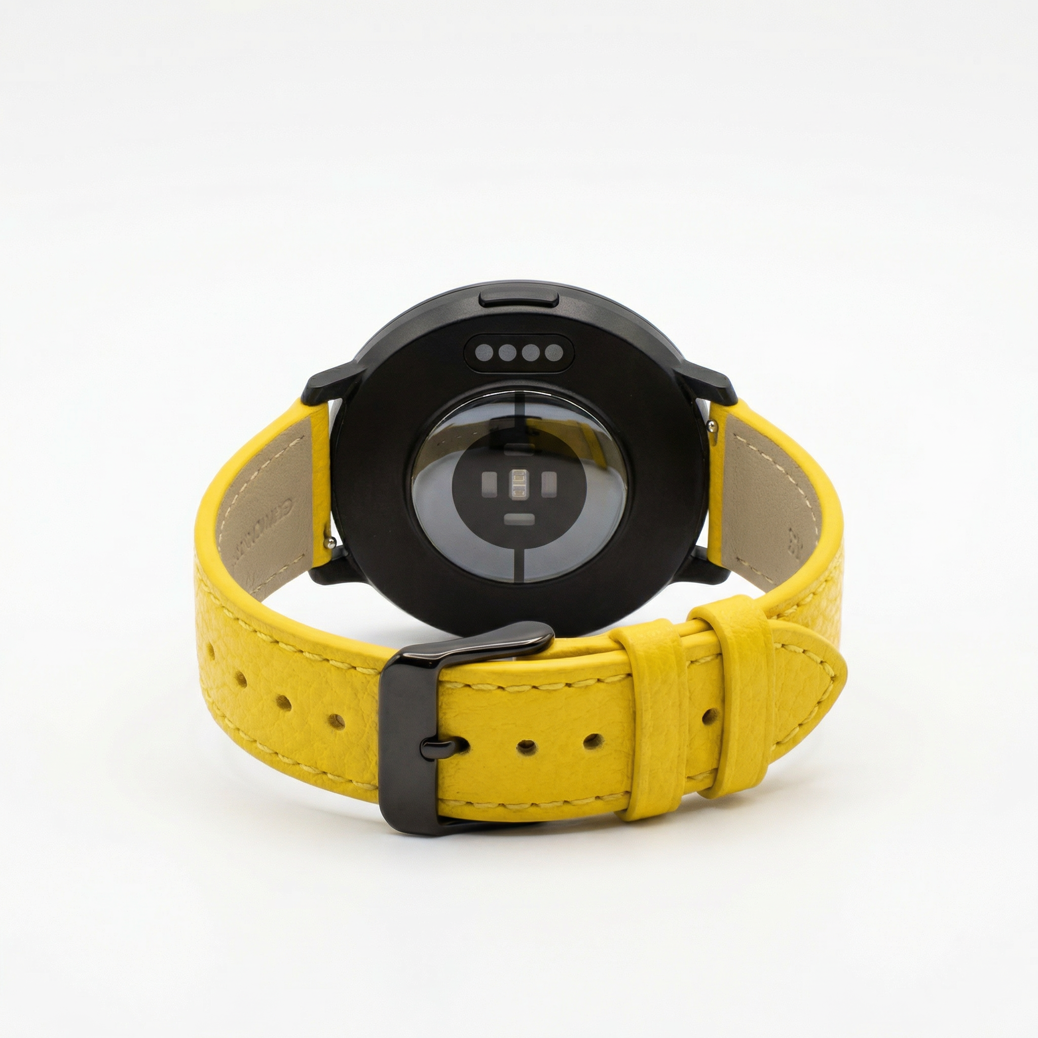 Watch2Care Vital Smartwatch (Black Case) - Yellow Leather Strap