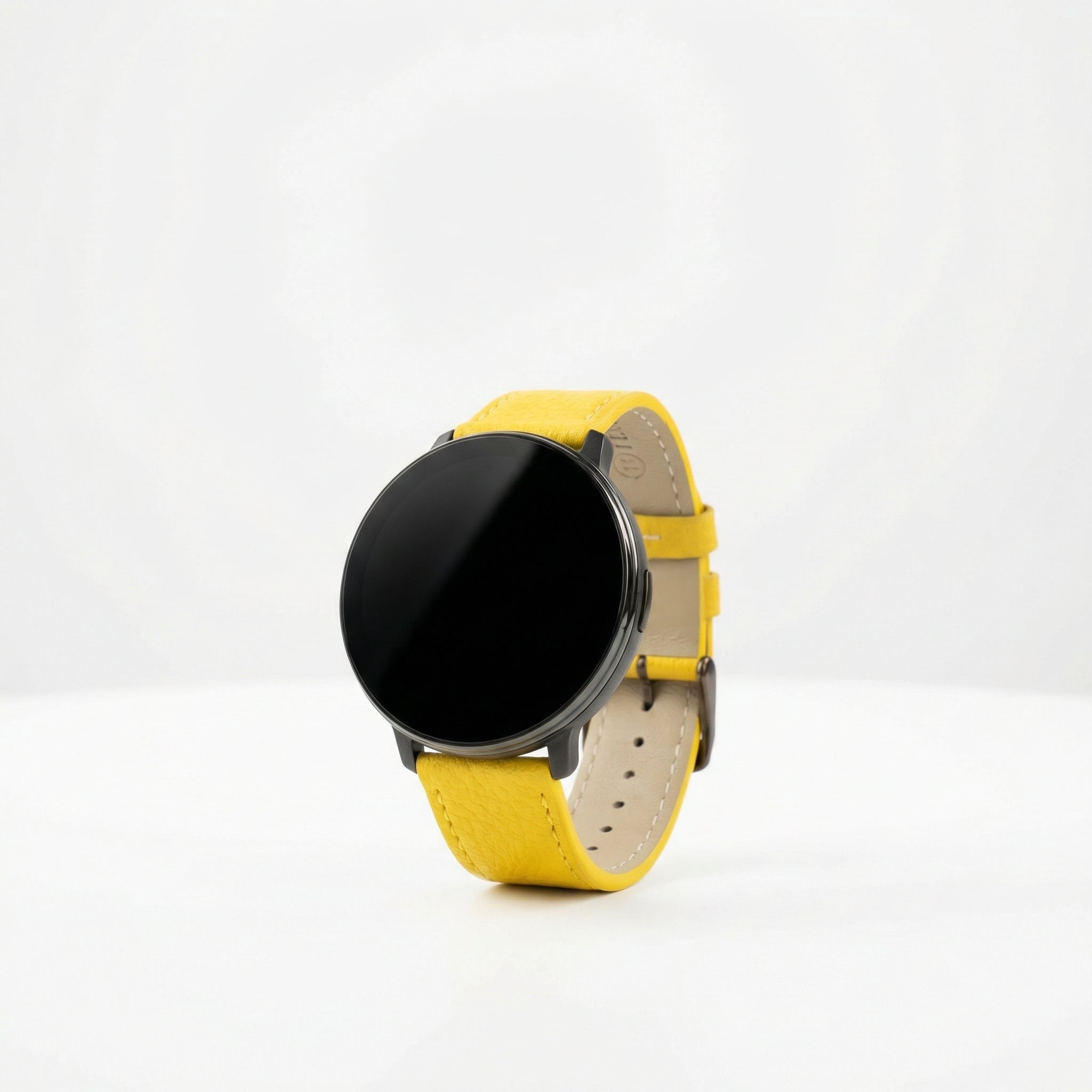 Watch2Care Vital Smartwatch (Black Case) - Yellow Leather Strap