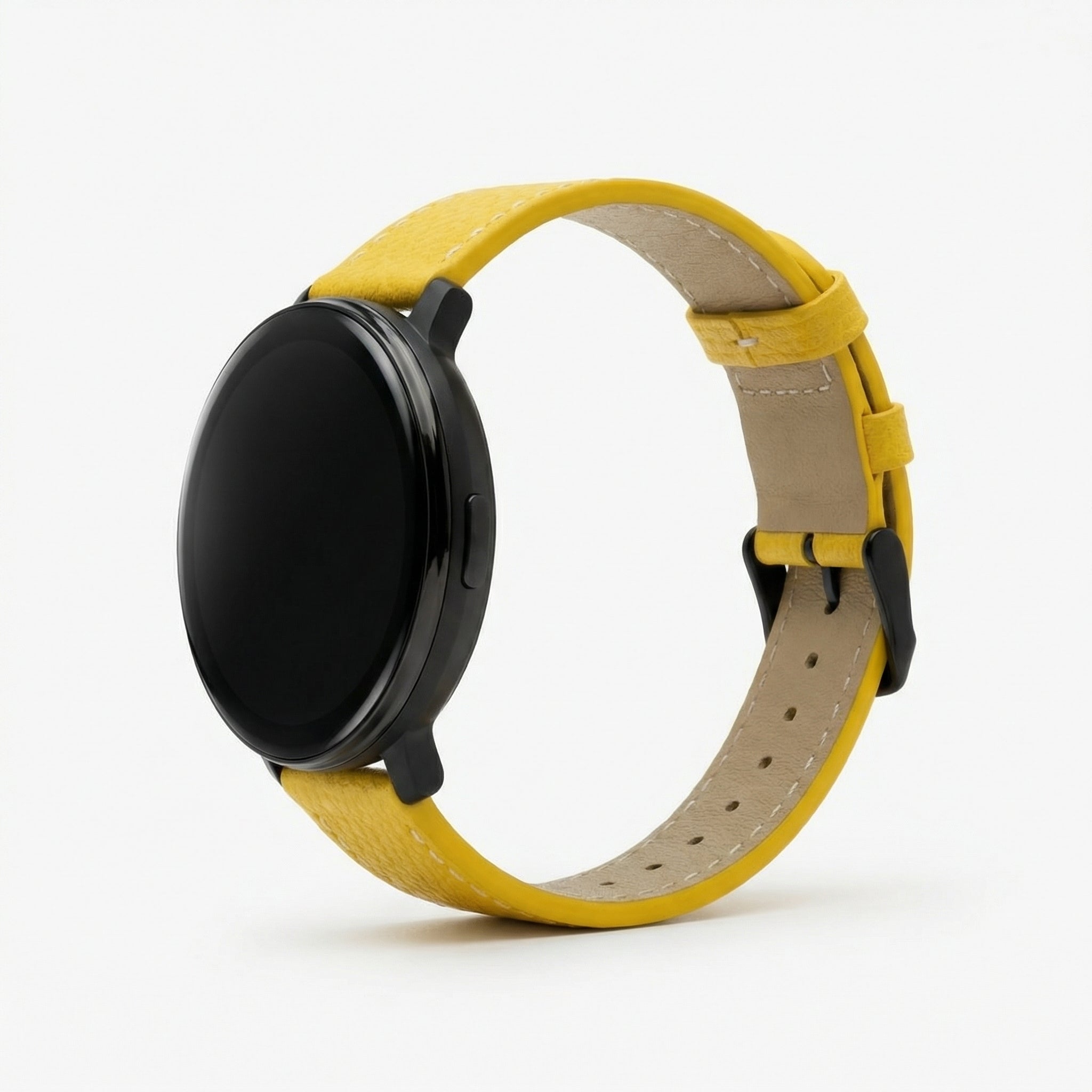 Watch2Care Vital Smartwatch (Black Case) - Yellow Leather Strap