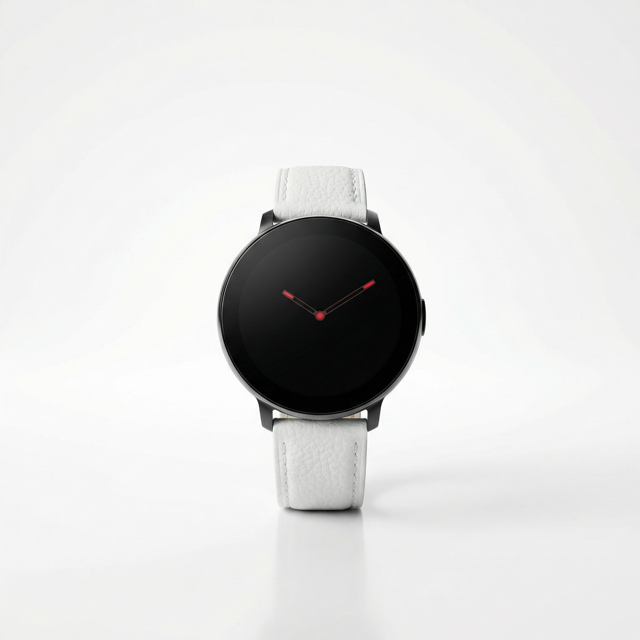 Watch2Care Vital Smartwatch (Black Case) - White Leather Strap