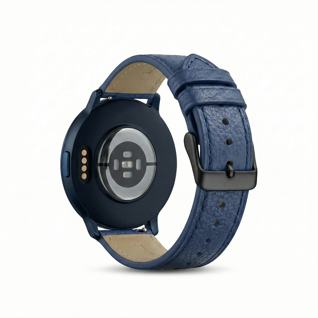 Watch2Care Vital Smartwatch (Navy Blue Case) - Blue Leather Strap