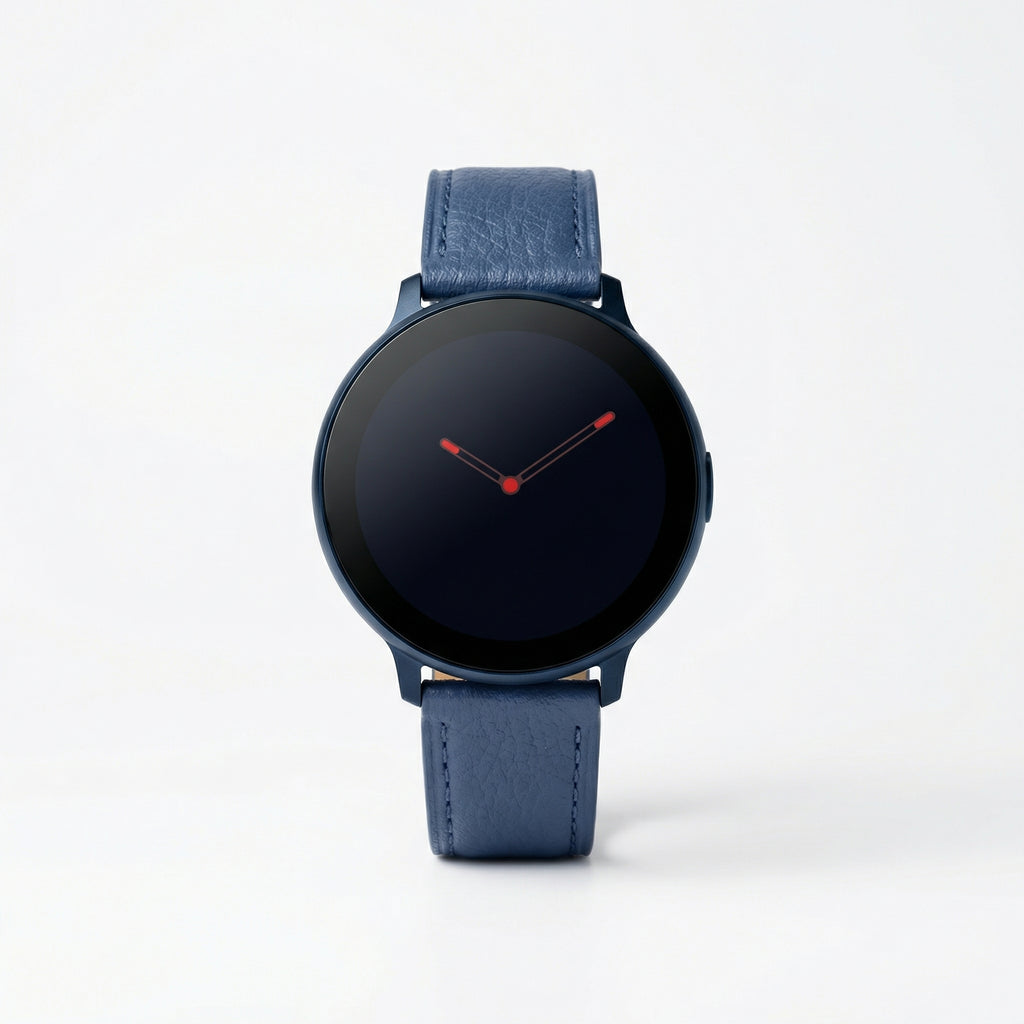Watch2Care Vital Smartwatch (Navy Blue Case) - Blue Leather Strap