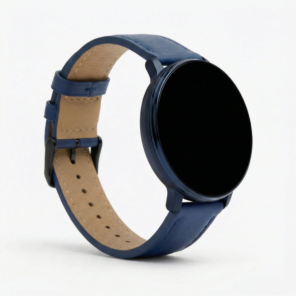 Watch2Care Vital Smartwatch (Navy Blue Case) - Blue Leather Strap