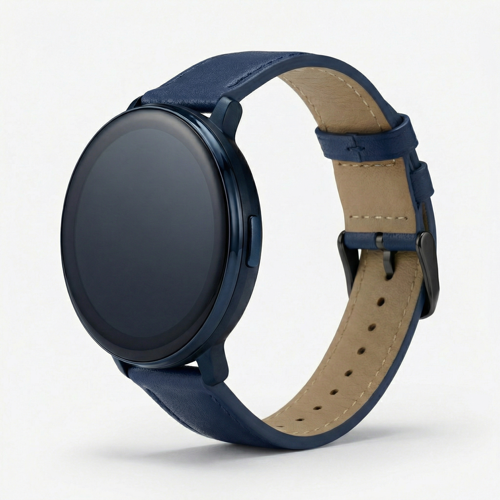 Watch2Care Vital Smartwatch (Navy Blue Case) - Blue Leather Strap