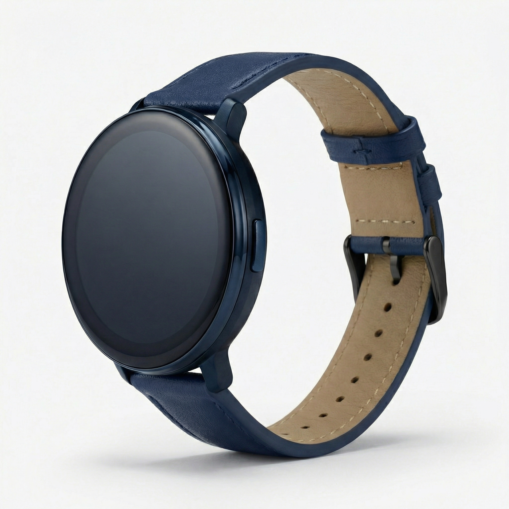 Watch2Care Vital Smartwatch (Navy Blue Case) - Blue Leather Strap