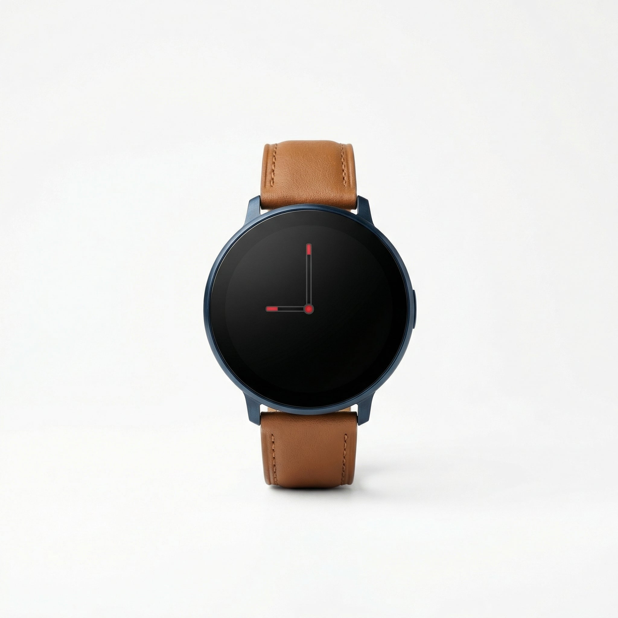 Watch2Care Vital Smartwatch (Navy Blue Case) - Brown Leather Strap