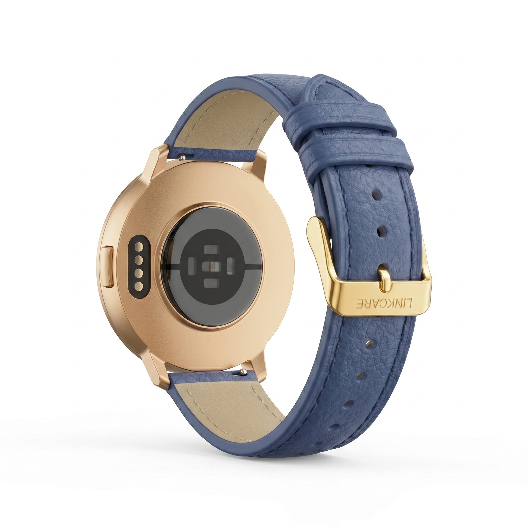 Watch2Care Vital Smartwatch (Rose Gold Case) - Blue Leather Strap