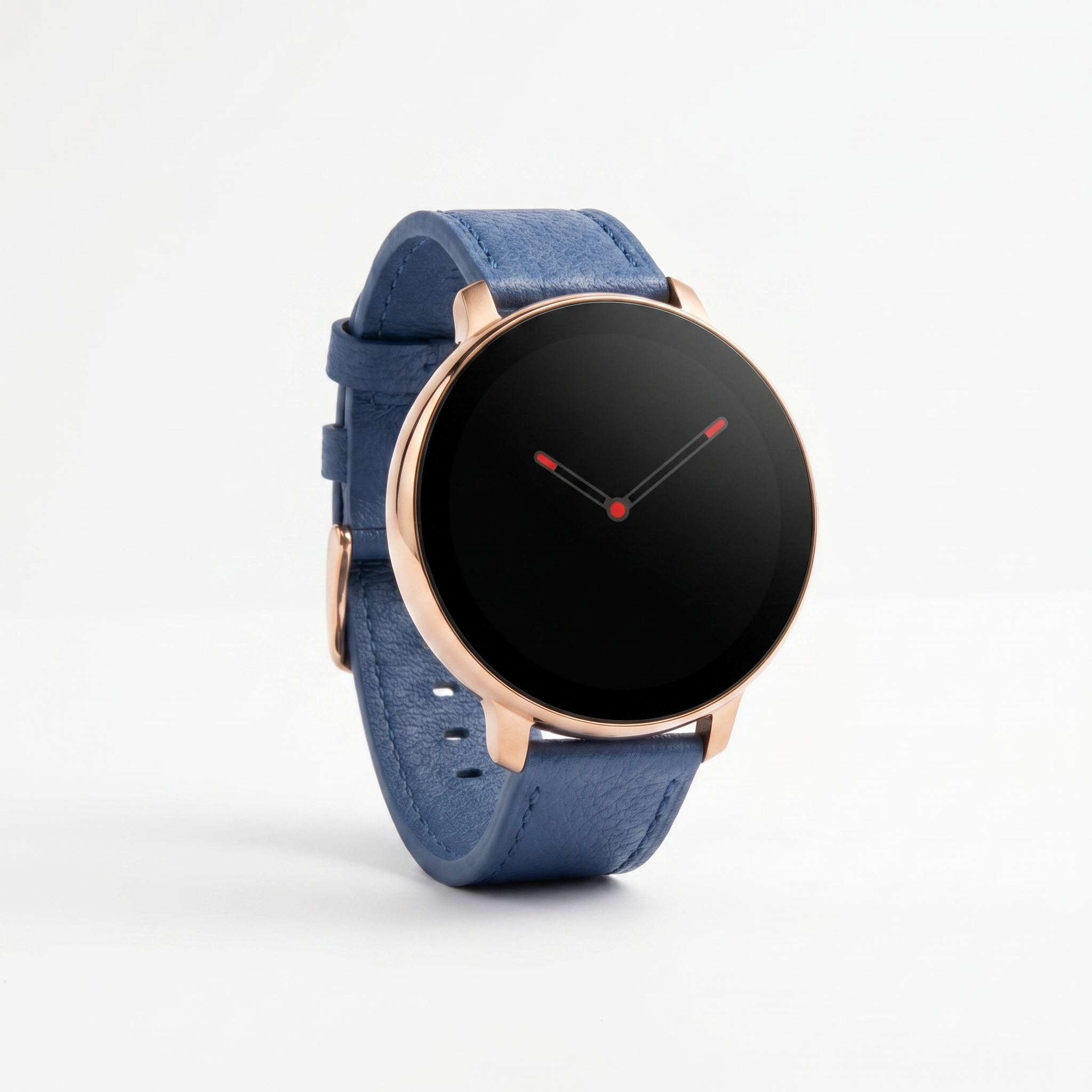 Watch2Care Vital Smartwatch (Rose Gold Case) - Blue Leather Strap