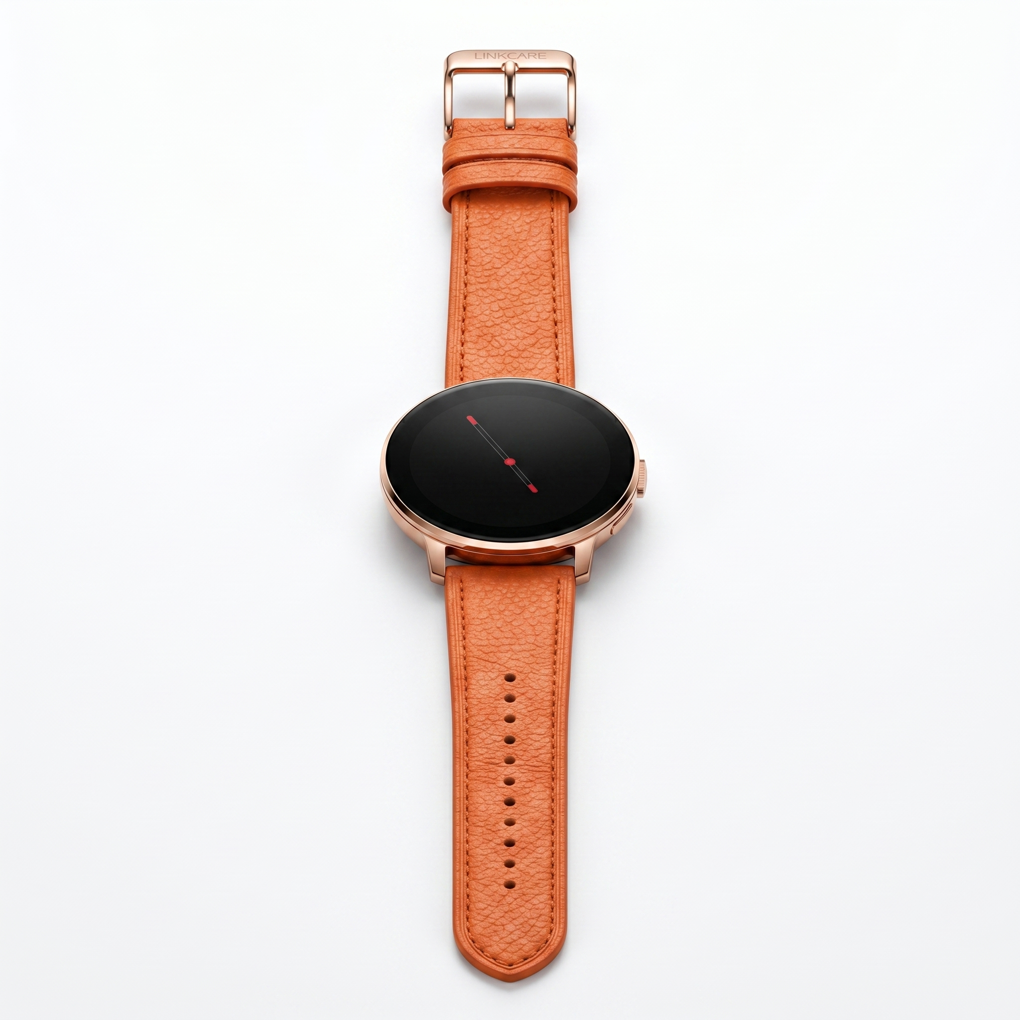Watch2Care Vital Smartwatch (Rose Gold Case) - Orange Leather Strap
